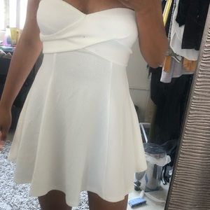 Strapless Sweetheart White Skater Dress